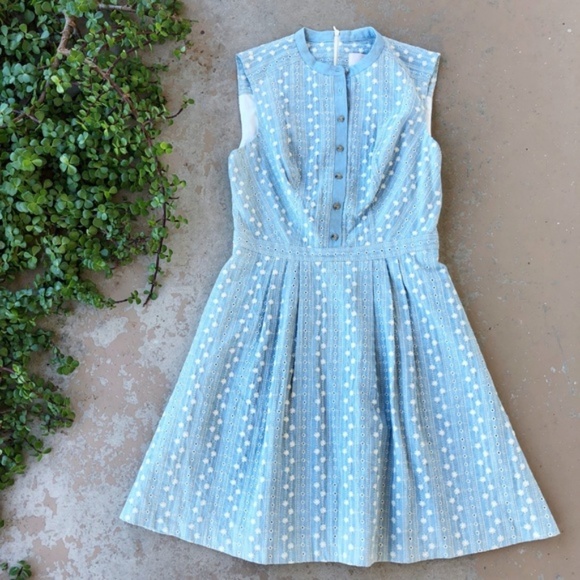 Gal Meets Glam Dresses & Skirts - Gal Meets Glam Quinn Blue Embroidered A-Line Dress